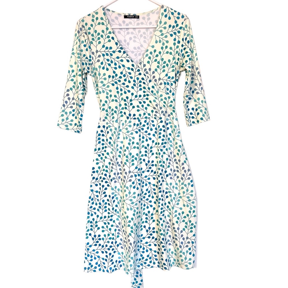 PATTYBOUTIK WOMEN’S GREEN FLORAL WRAP DRESS SIZE- S